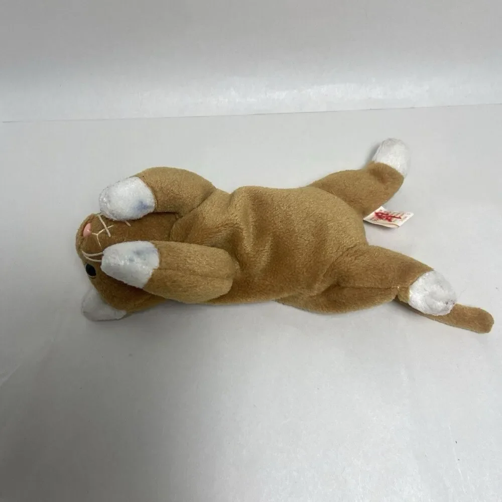 Ty Beanie Nip Orange Ginger Cat White Paws and Ears 9 in No paper tag